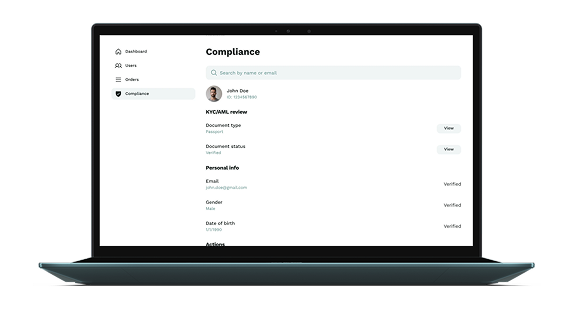 Authentication via KYC/AML
                    